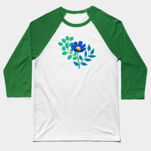 Colorful blue flower design Baseball T-Shirt